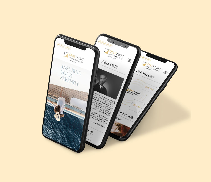 mock up mobile site onlyyacht