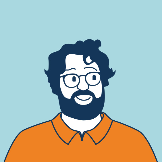 auto-portrait en flat design