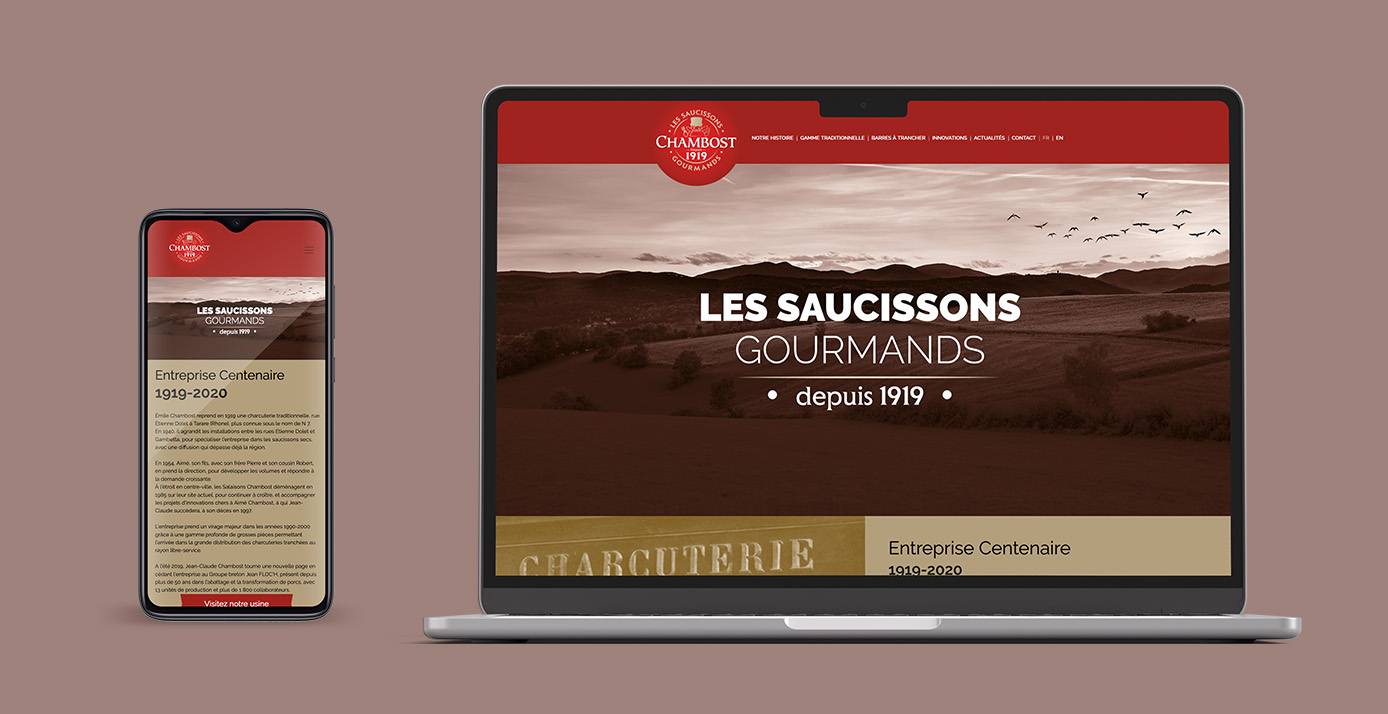 mochup desktop et mobile site Chambost