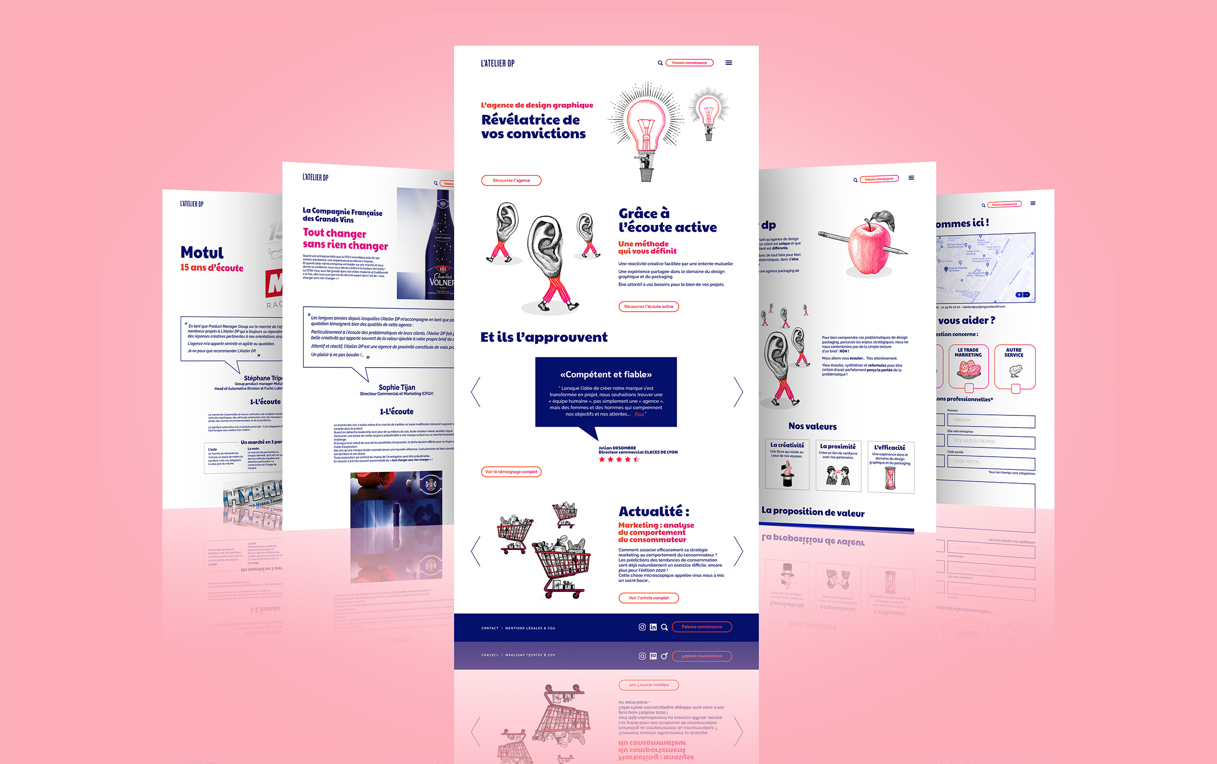 Pages Principales du site L'Atelier DP