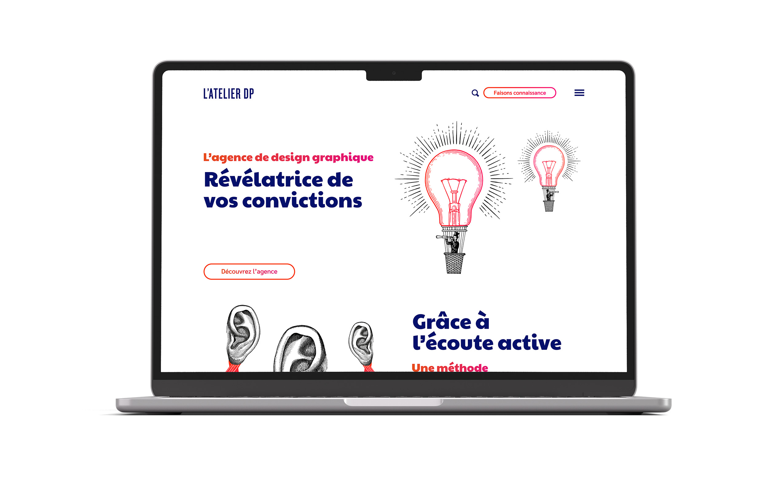Mock up du site L'Atelier DP