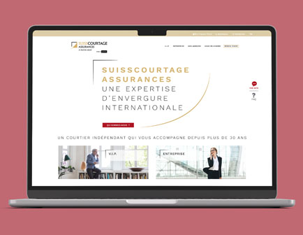 mockup laptop home projet web suisscourtage